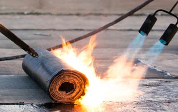 Field asphalt flat roofing repairs